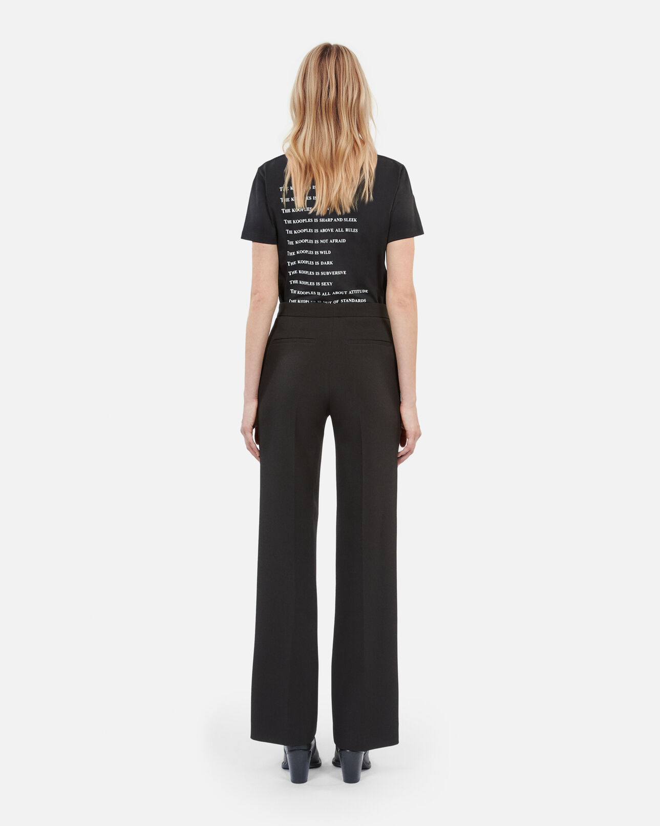 The Kooples WOMEN BLACK black crêpe suit pants straight cut 
