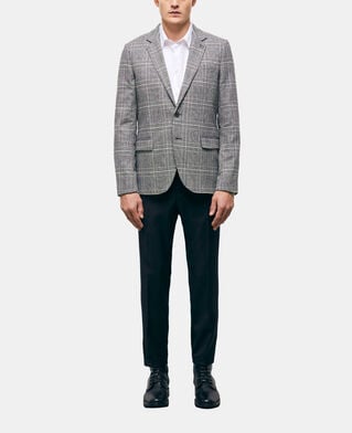 The Kooples H BLACK WHITE wool suit jacket with check motif