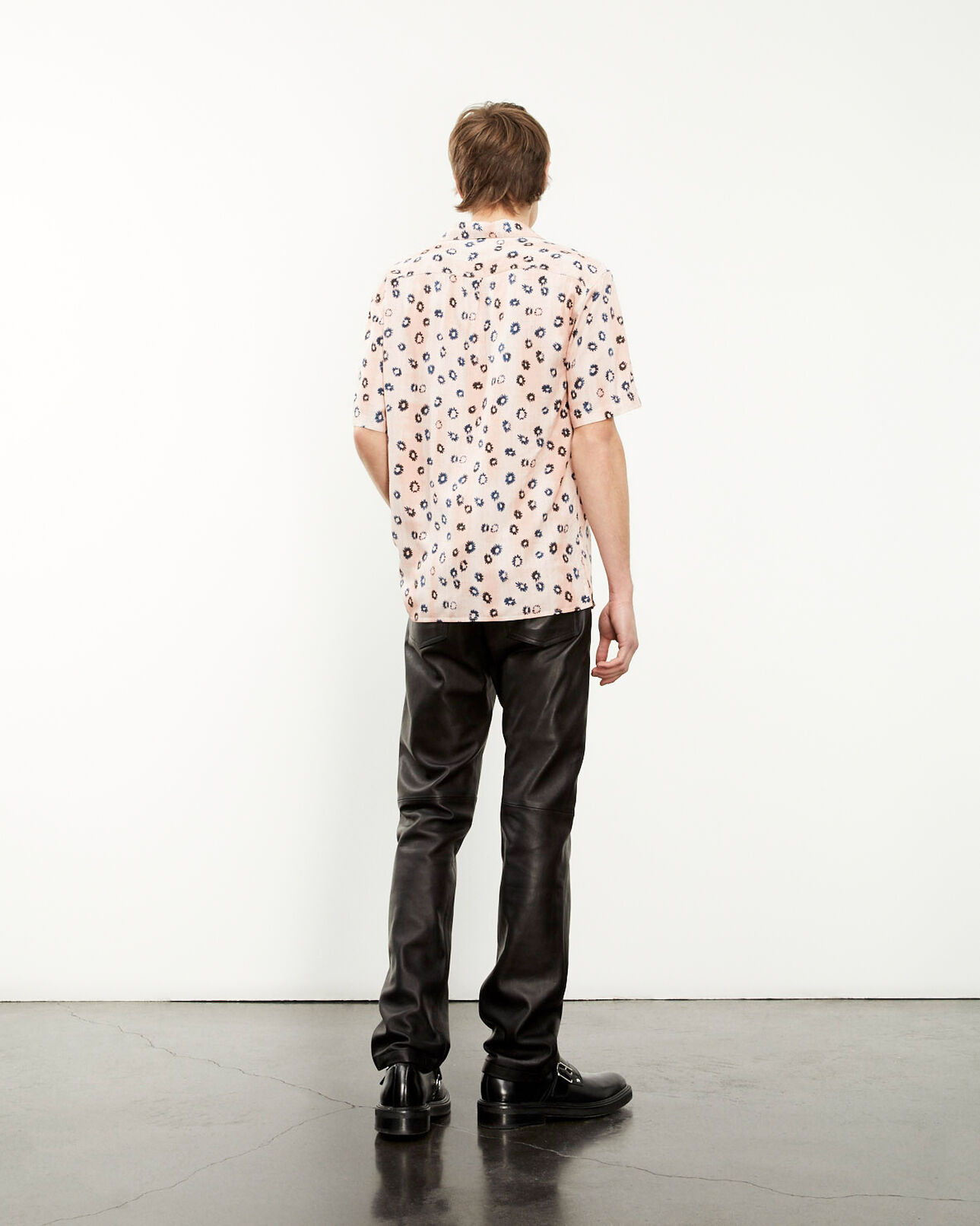 The Kooples HOMME PINK chemise fluide rose à manches courtes