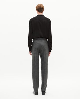 The Kooples HOMME GREY pantalon de costume droit en pied de poule noir et gris