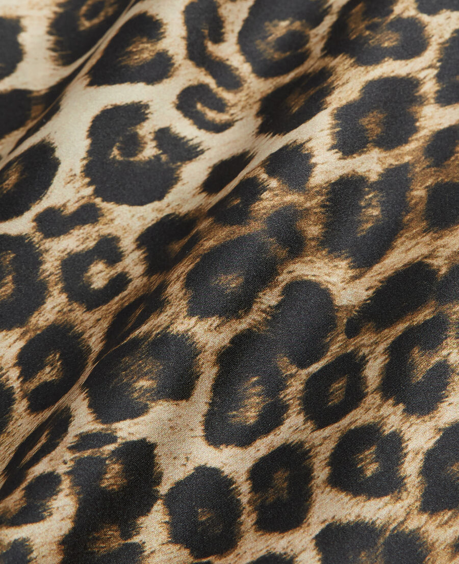 trägerhemd aus seide mit leopardenmuster