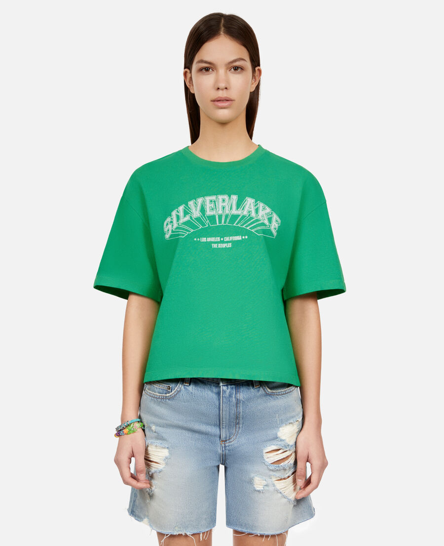 light green t-shirt with silverlake serigraphy