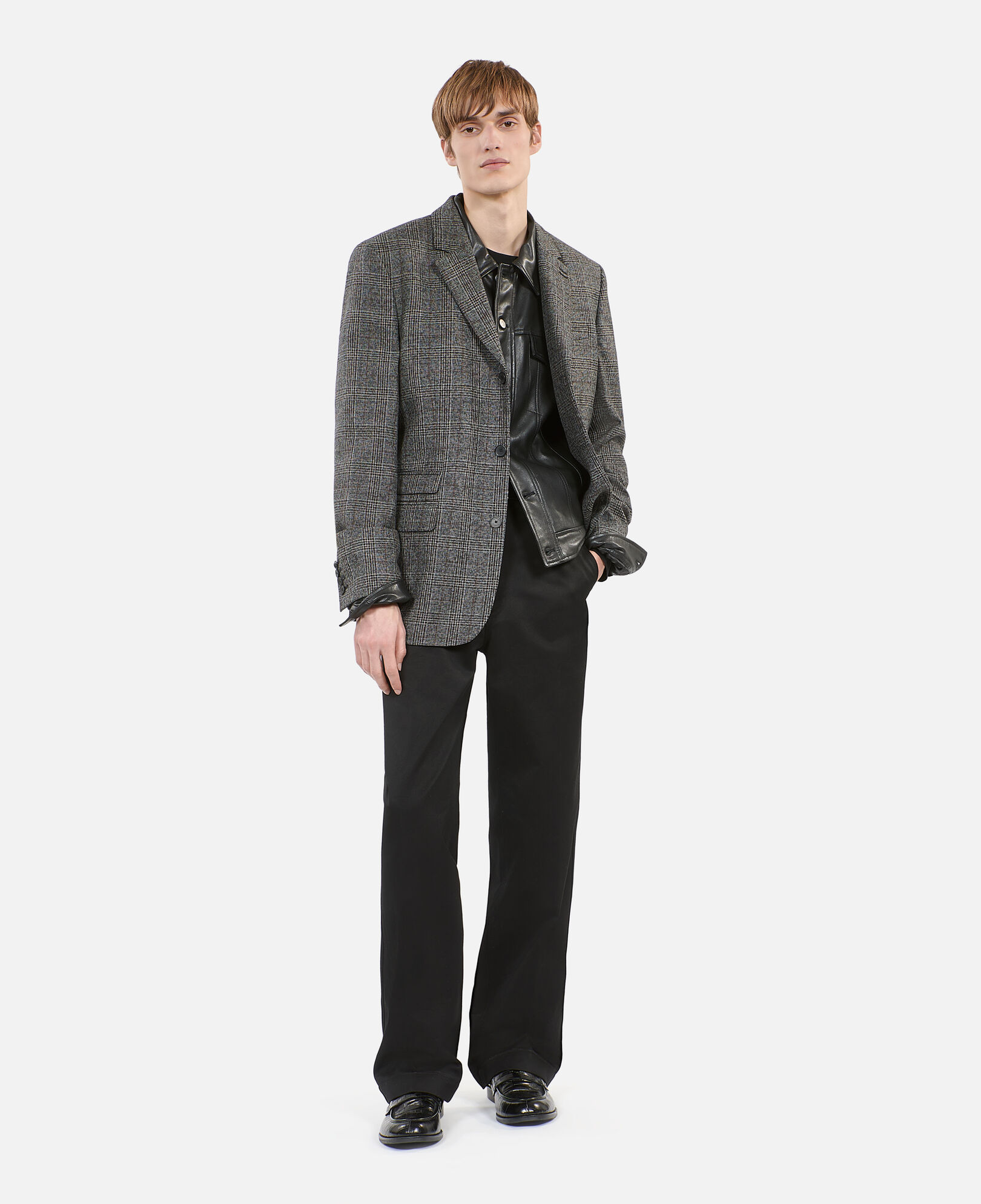 The Kooples HOMME BROWN / BLACK blazer en laine prince de galles