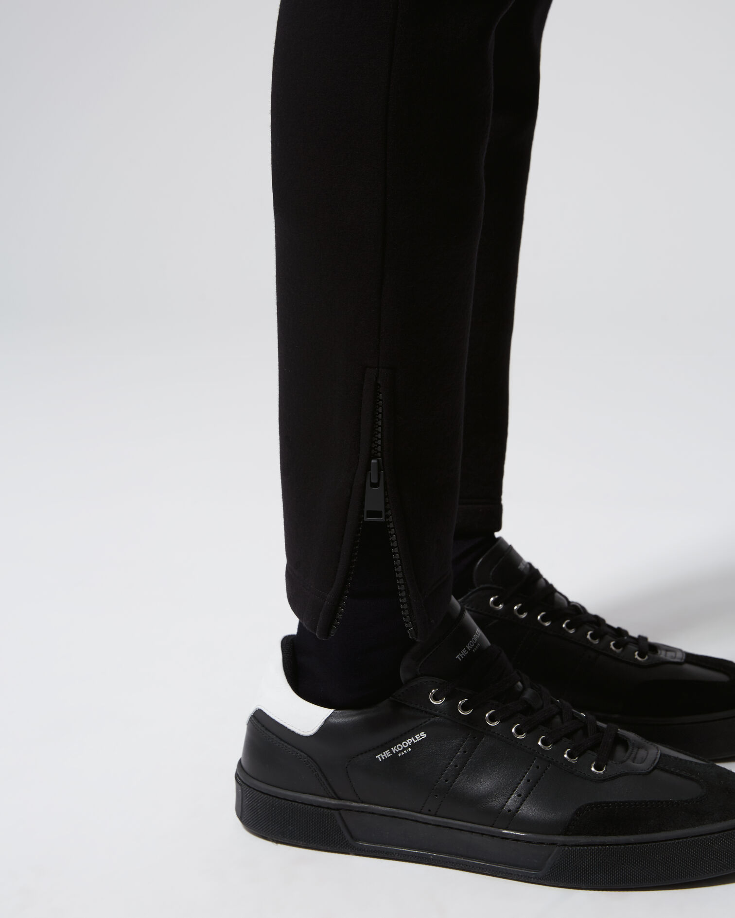 Black joggers with navy blue details, BLACK, hi-res image number null