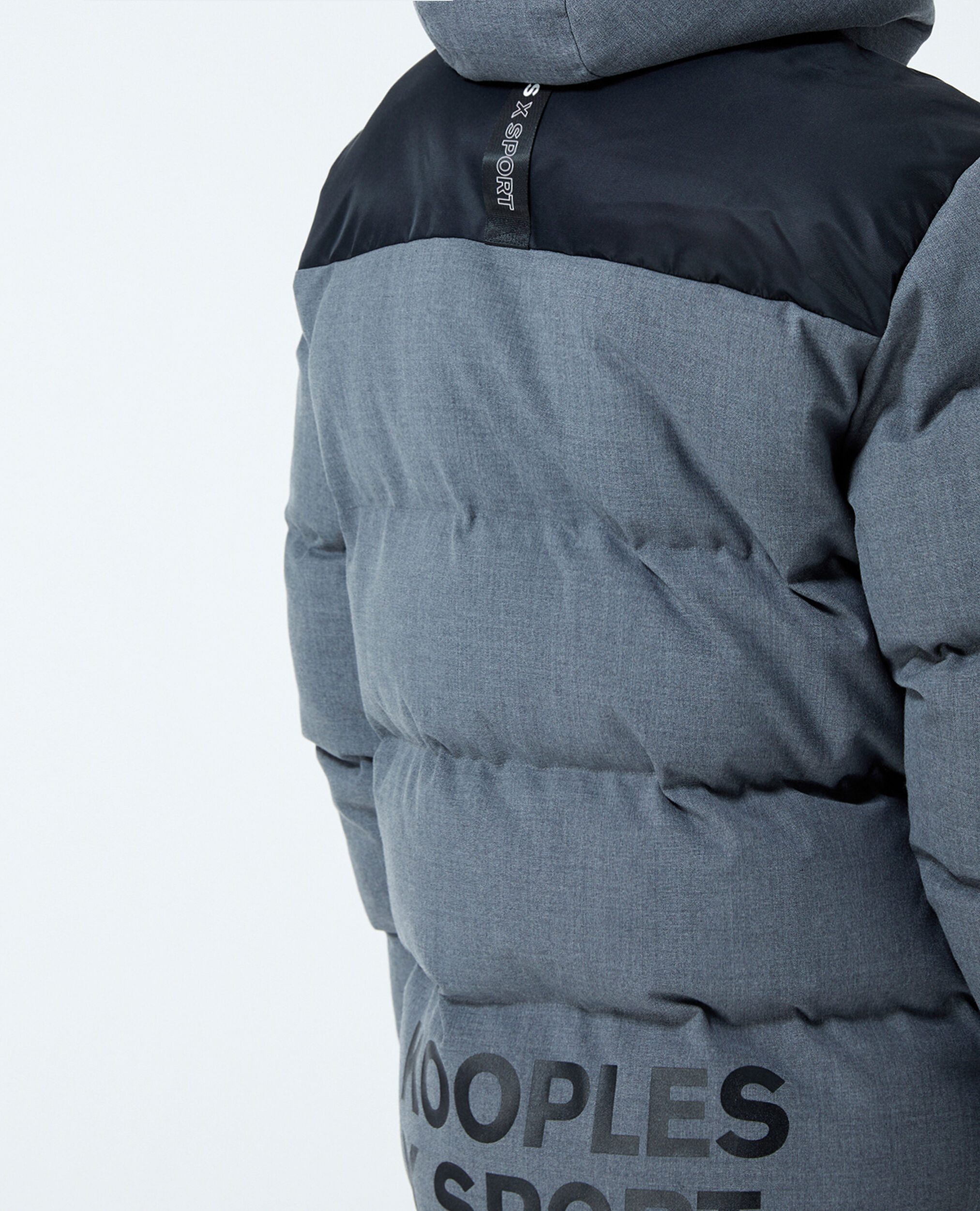 Quilted charcoal grey down jacket The Kooples UK
