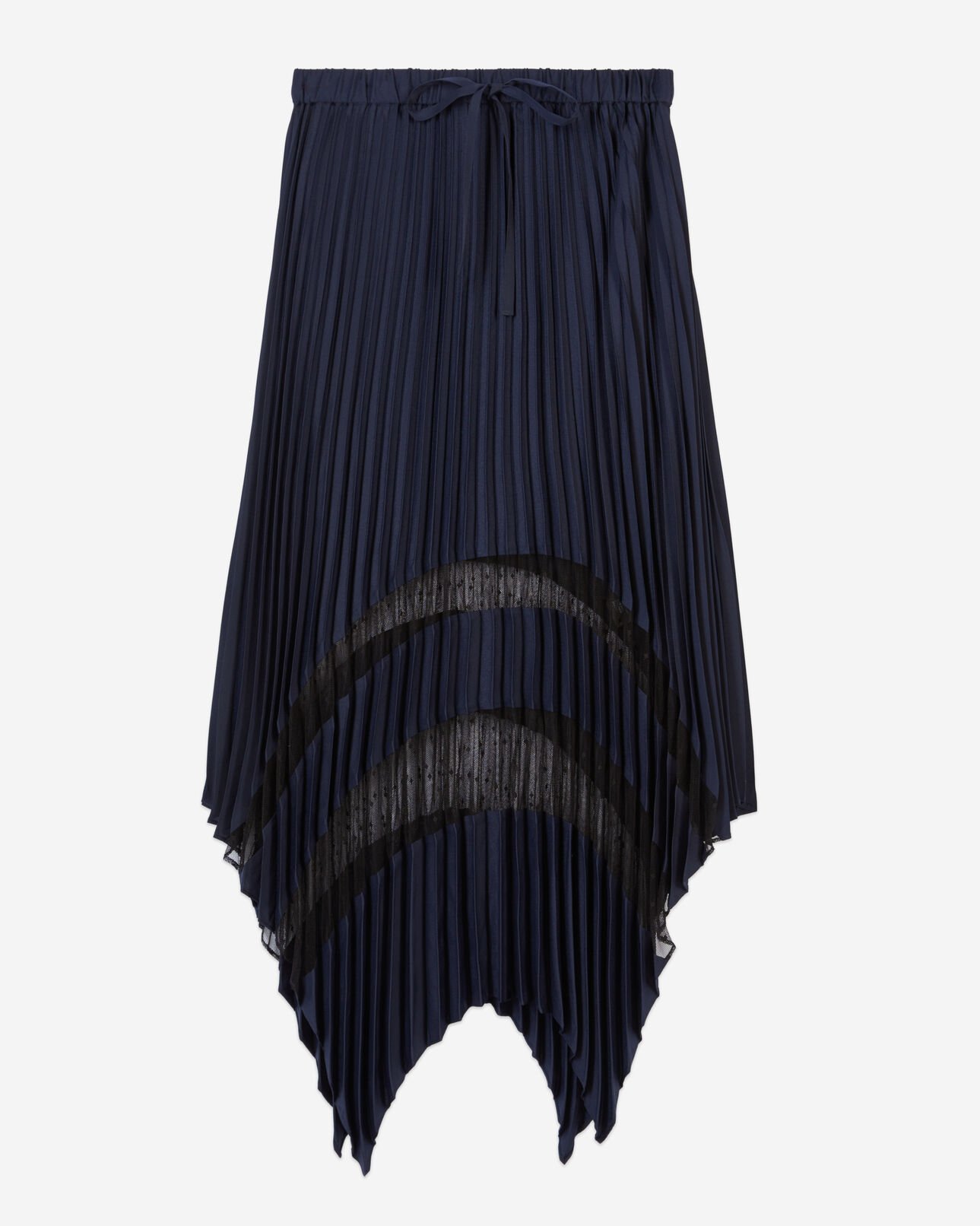 The Kooples MUJER NAVY falda larga plisada azul marino
