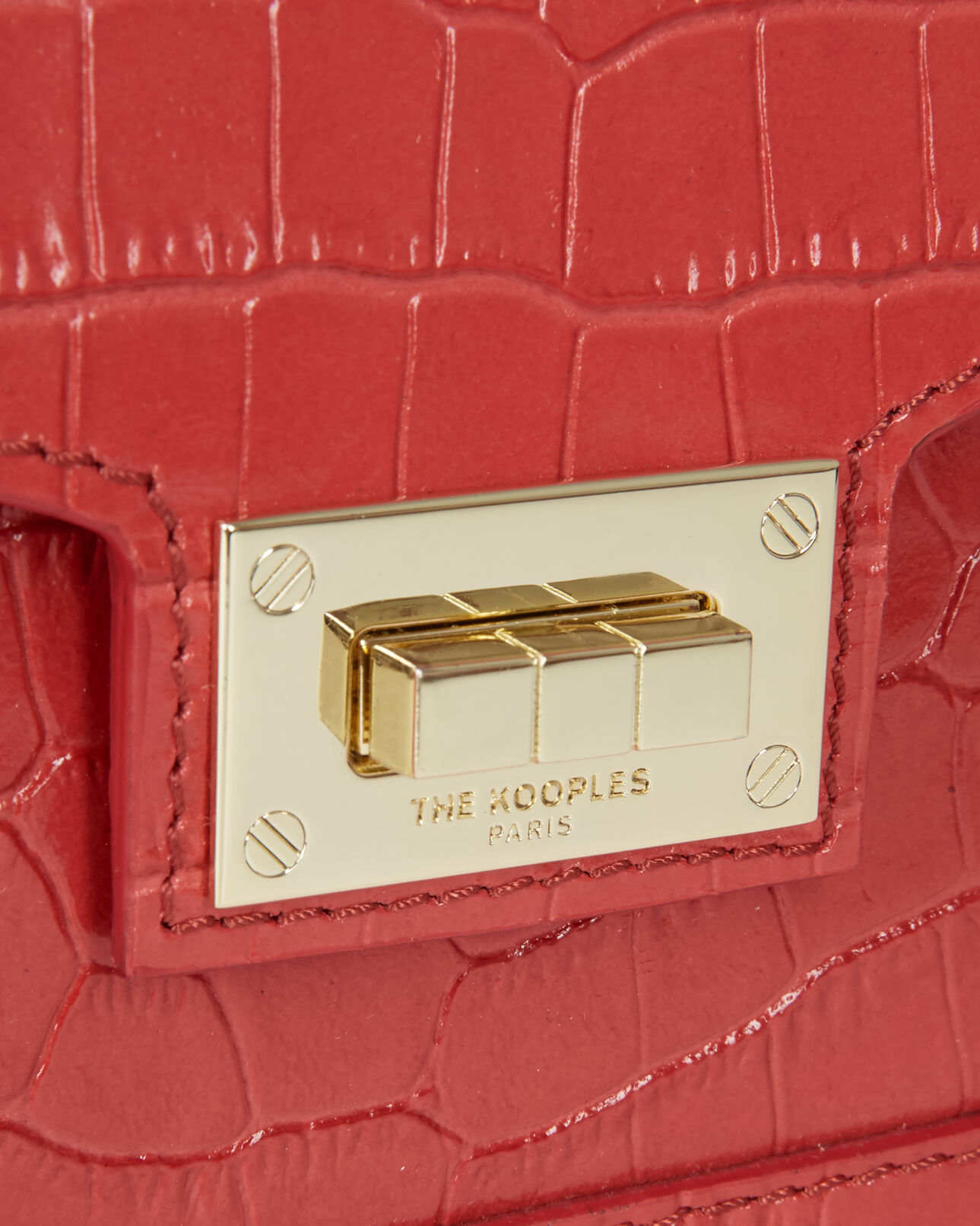 The Kooples WOMEN RED small red croco-effect emily bag