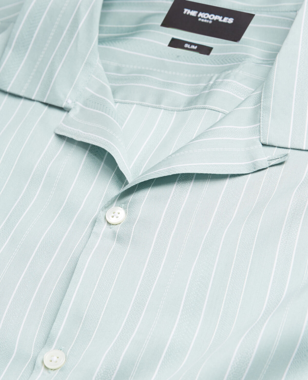 Flowing green white shirt with Cuban collar The Kooples