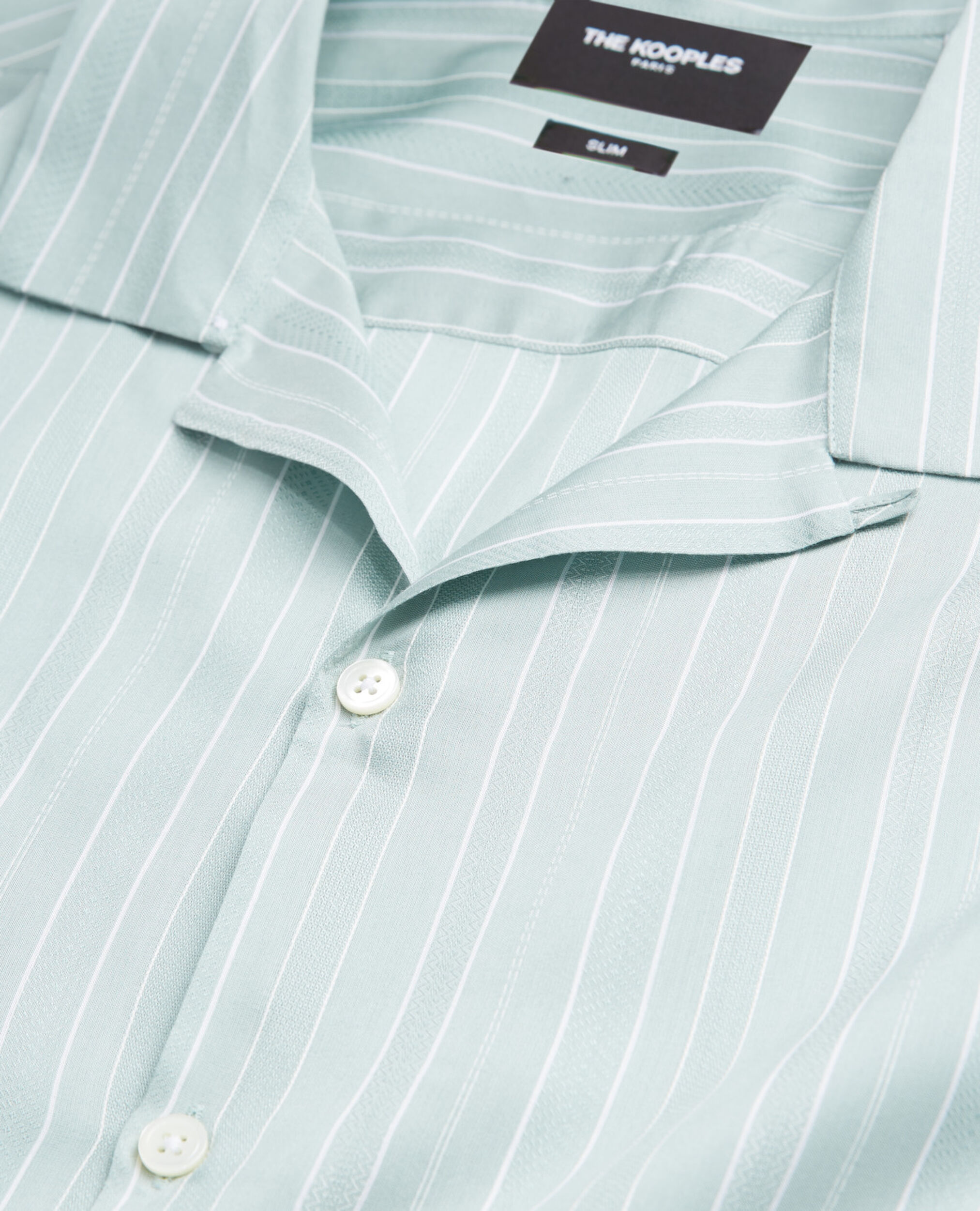 Flowing green - white shirt with Cuban collar, BLUE/GREEN, hi-res image number null