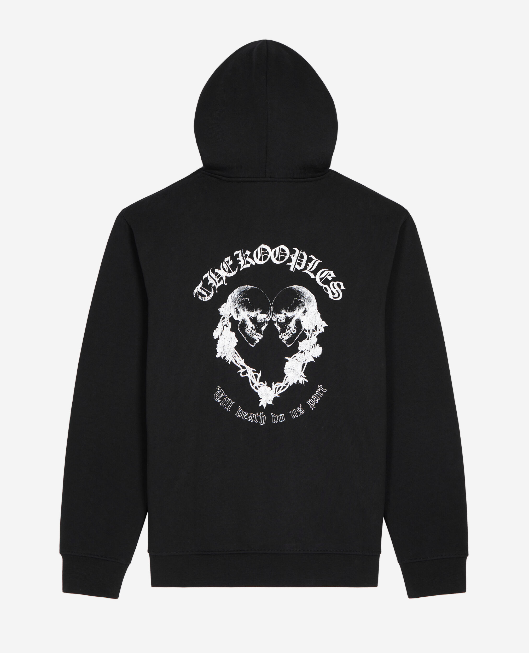 Black hoodie with Skull heart serigraphy, BLACK, hi-res image number null