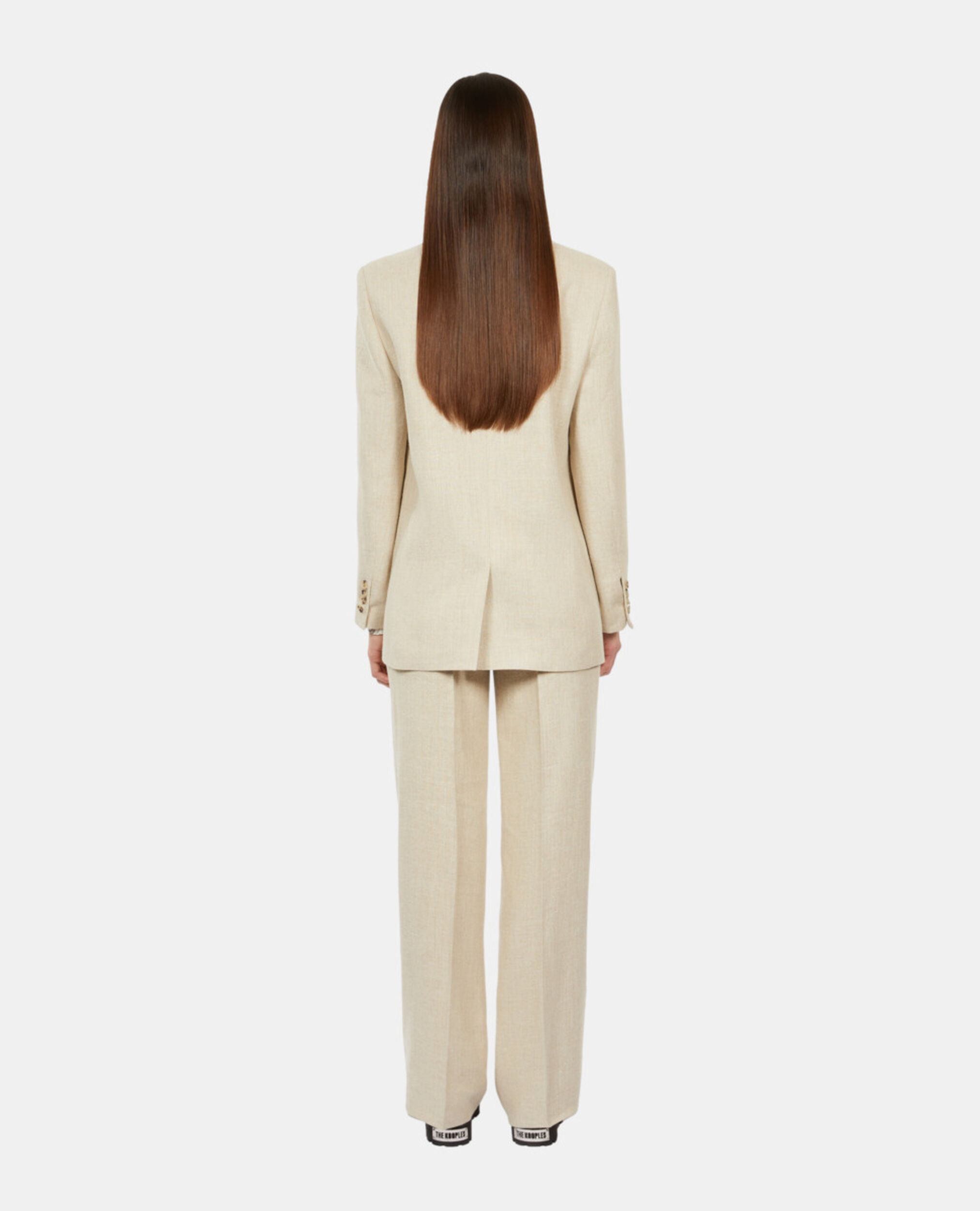 Ecru linen suit jacket, BEIGE, hi-res image number null