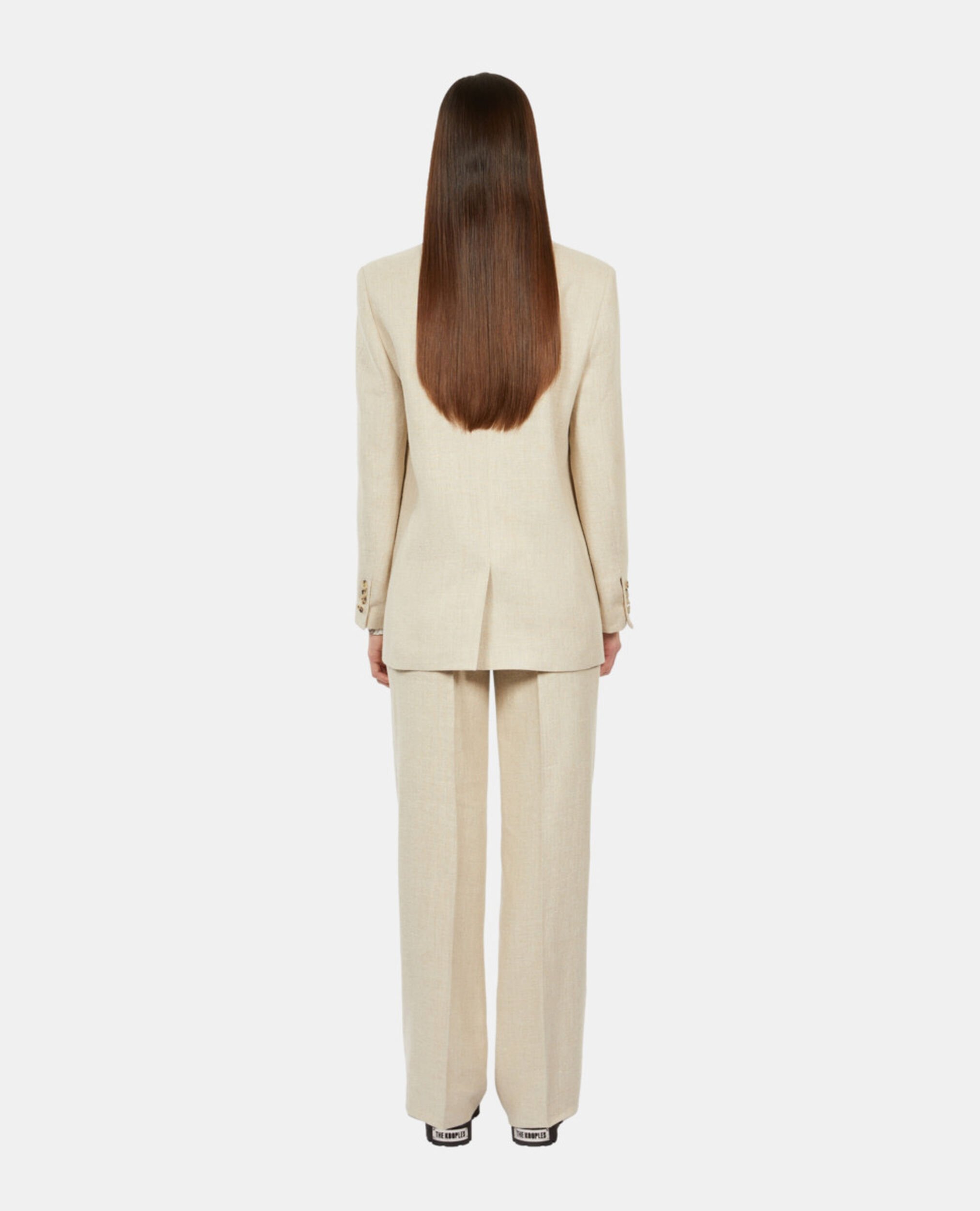 Ecru linen suit jacket, BEIGE, hi-res image number null