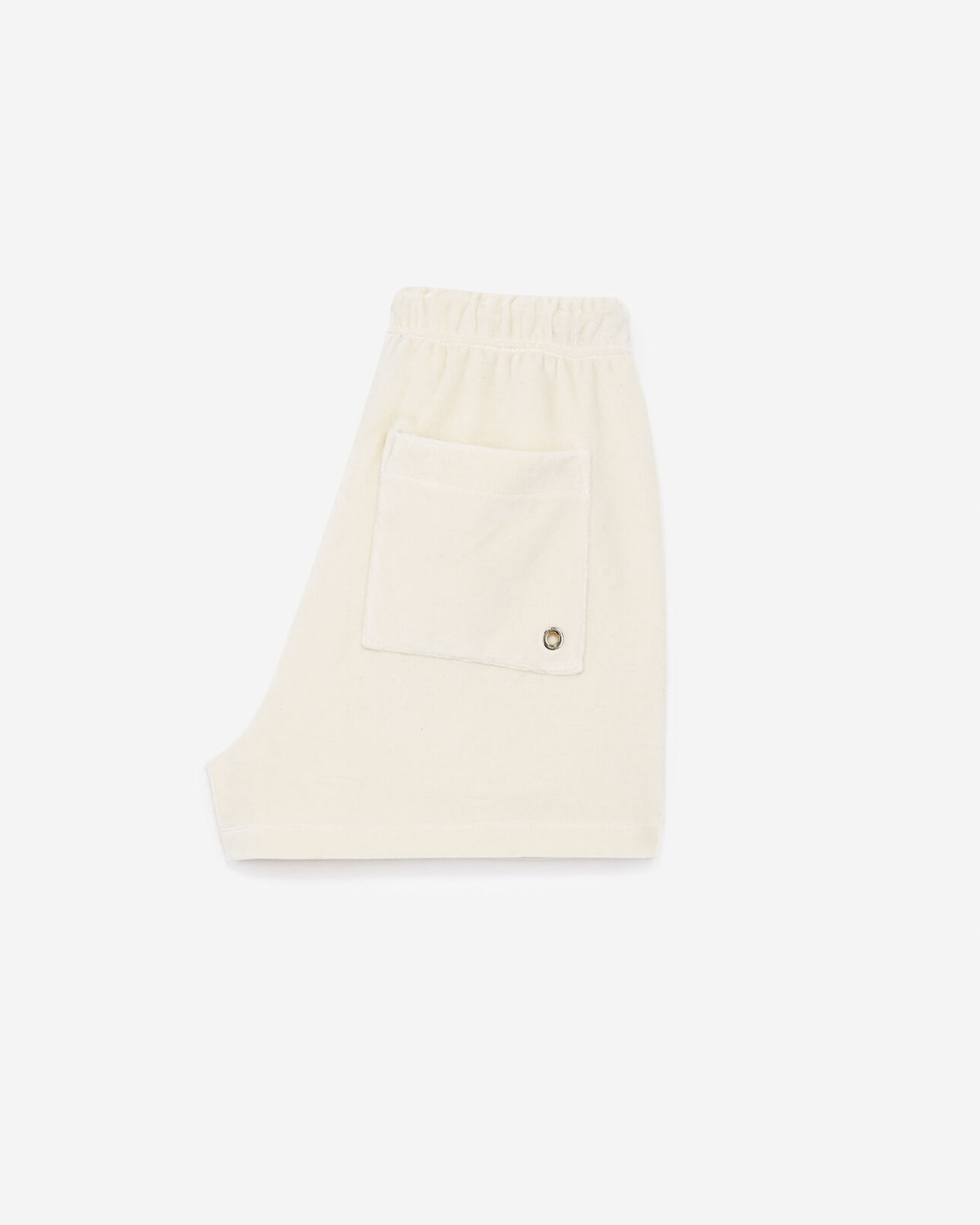 The Kooples WOMEN ECRU ecru velvet shorts with eyelet pocket detail