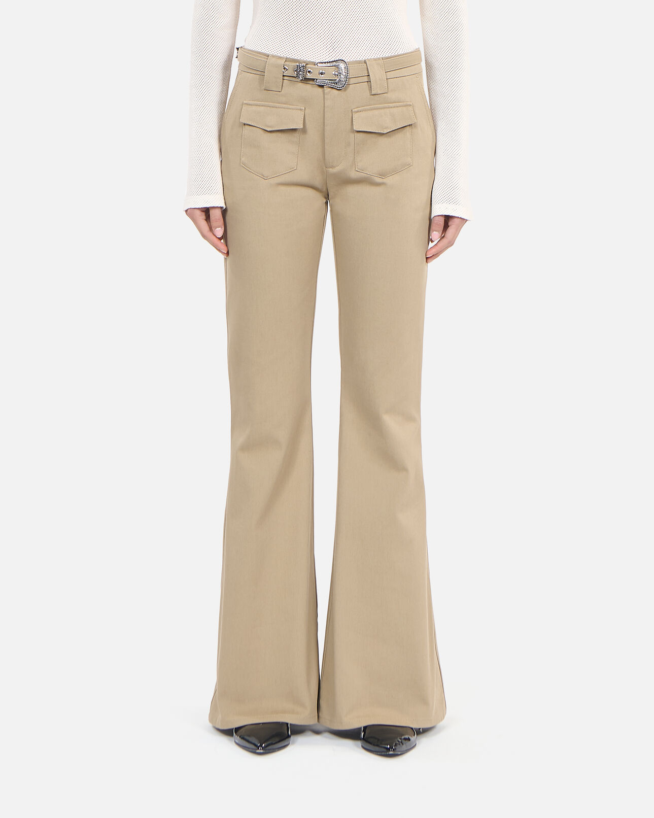 The Kooples MUJER BEIGE pantalón beige acampanado