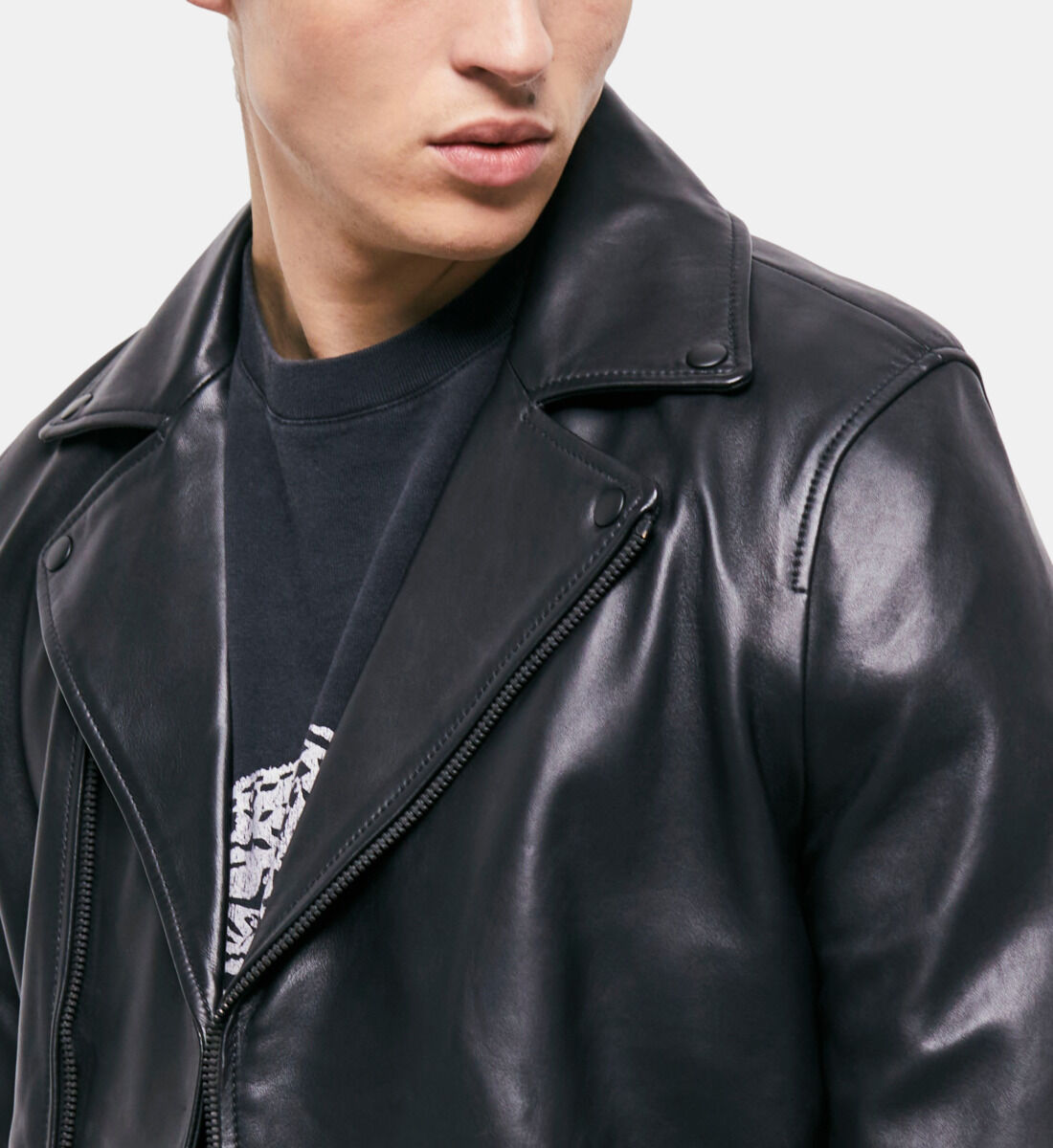 Blouson en cuir noir The Kooples France