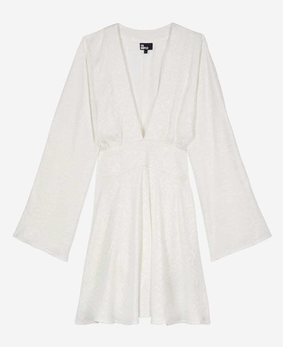 The Kooples WOMEN WHITE short white baroque jacquard dress