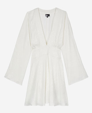 The Kooples WOMEN WHITE short white baroque jacquard dress