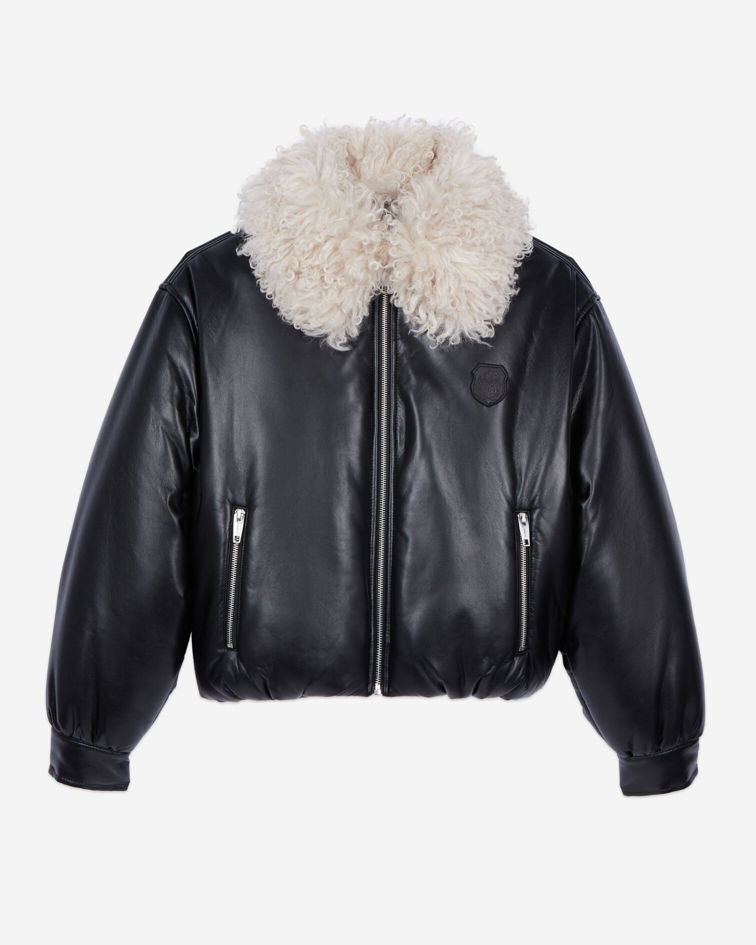 Black leather-effect jacket, BLACK, hi-res image number null