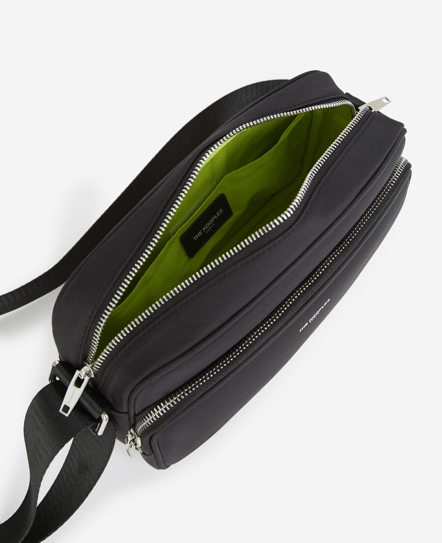 black nylon messenger bag