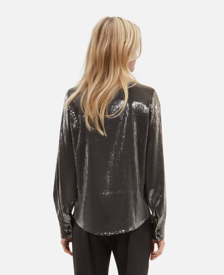 The Kooples WOMEN GREY grey sequined shirt