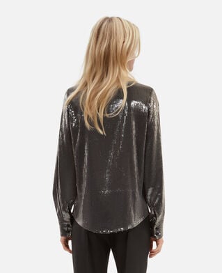 The Kooples WOMEN GREY grey sequined shirt