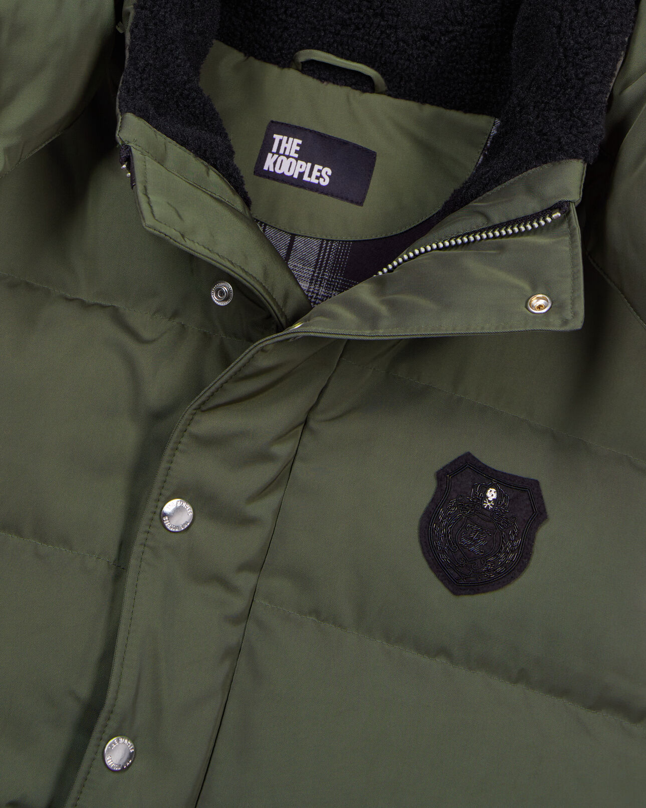 The Kooples MEN OLIVE khaki sleeveless down jacket