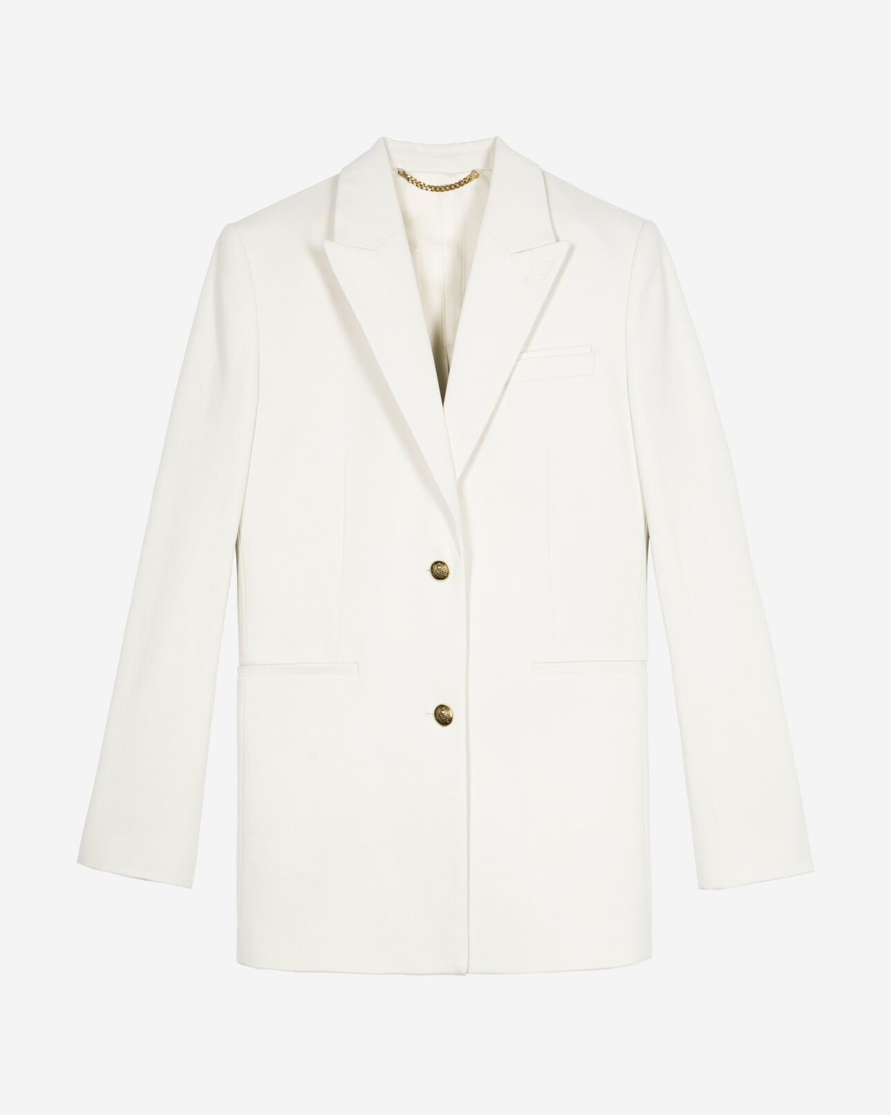The Kooples WOMEN WHITE ecru cotton suit jacket
