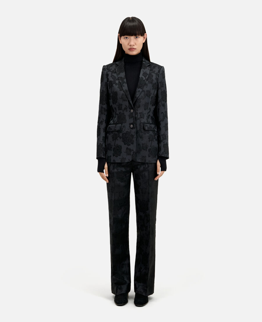 black floral suit jacket