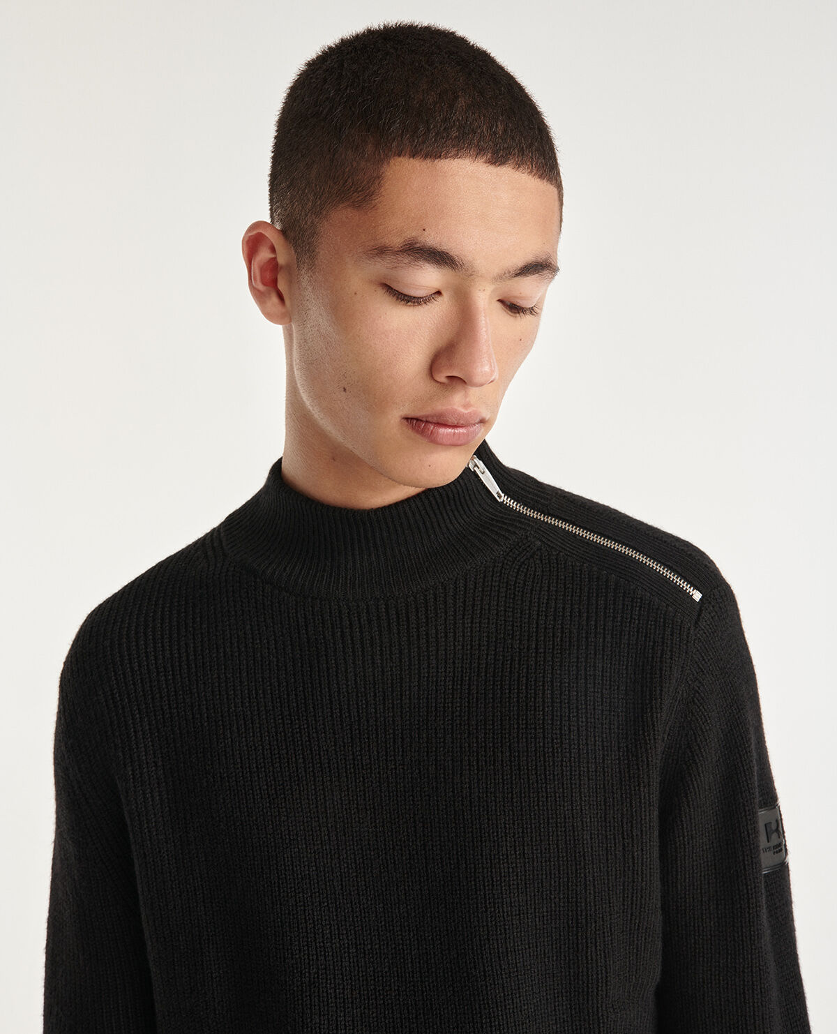Shoulder zipper sweater clearance