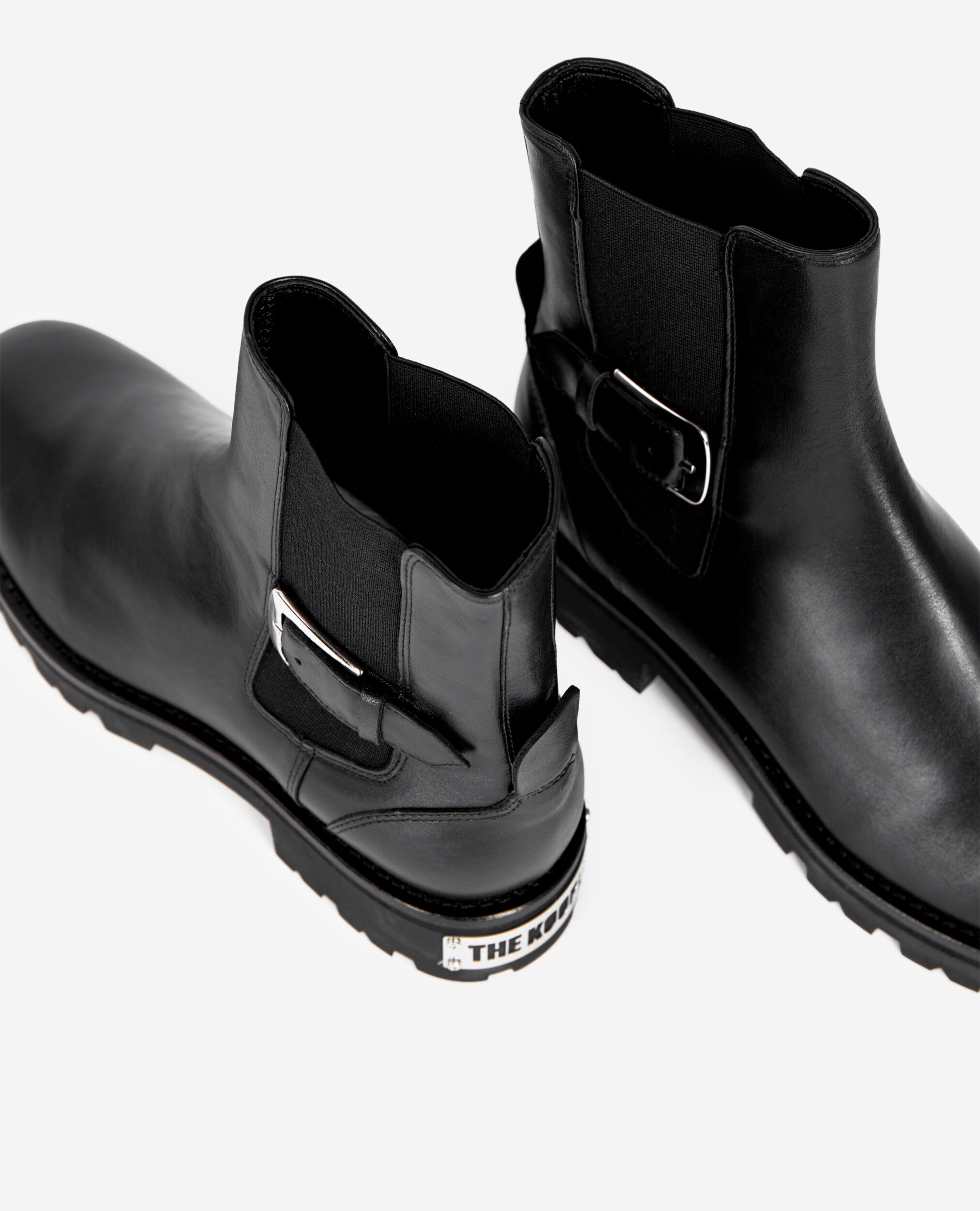 Bottines Chelsea en cuir noir, BLACK, hi-res image number null