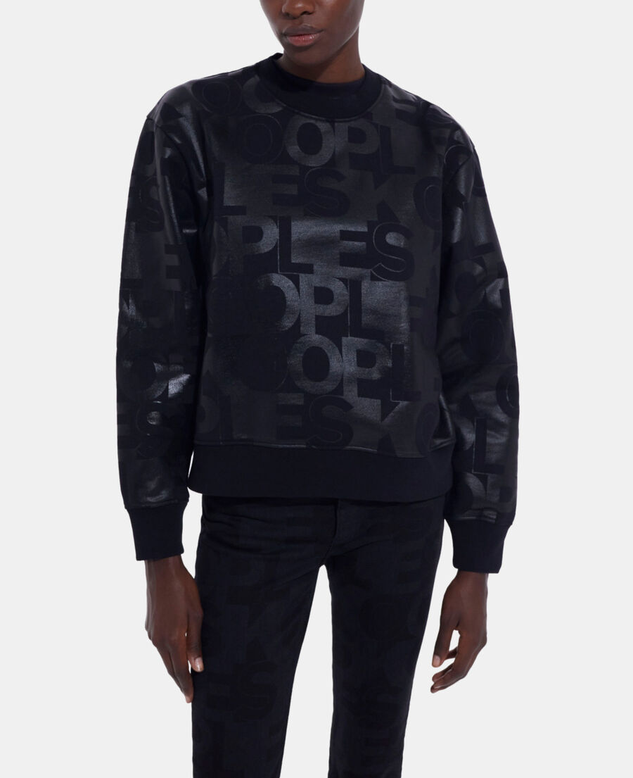 The Kooples WOMEN BLACK black sweatshirt with the kooples logo