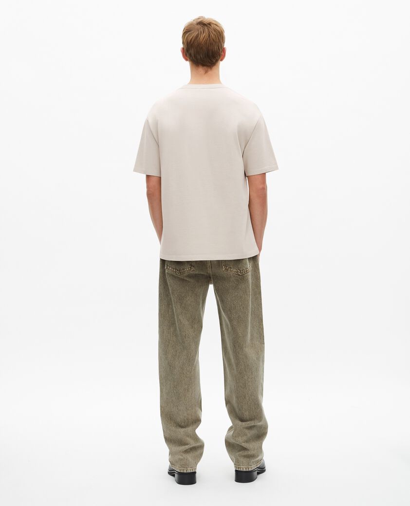 The Kooples HOMME BEIGE GREY t-shirt avec broderie logo beige