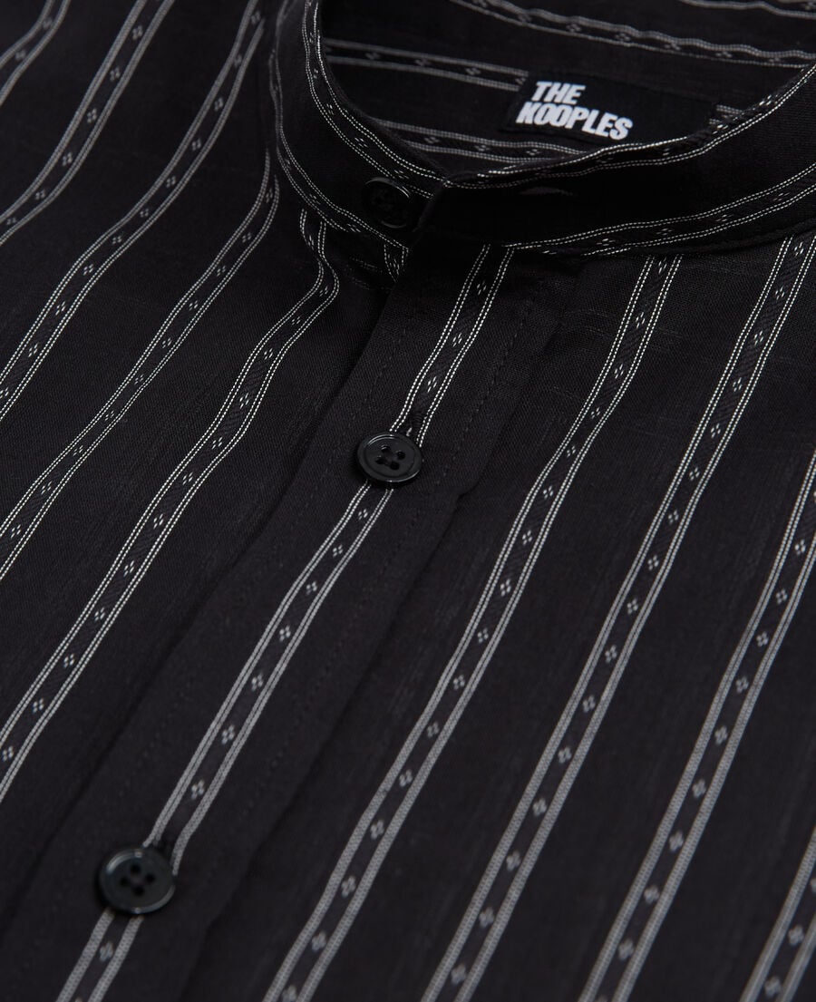 The Kooples H BLACK black striped shirt with officer collar