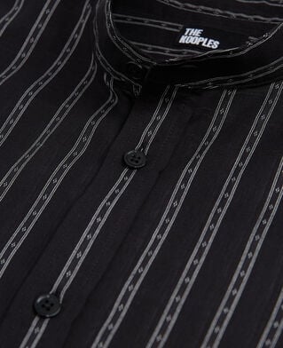 The Kooples H BLACK black striped shirt with officer collar