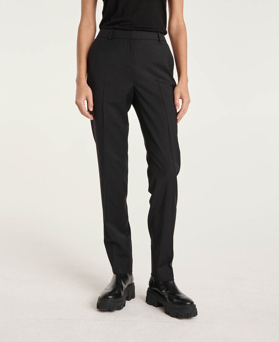 The Kooples F BLACK formal flowing black trousers in wool