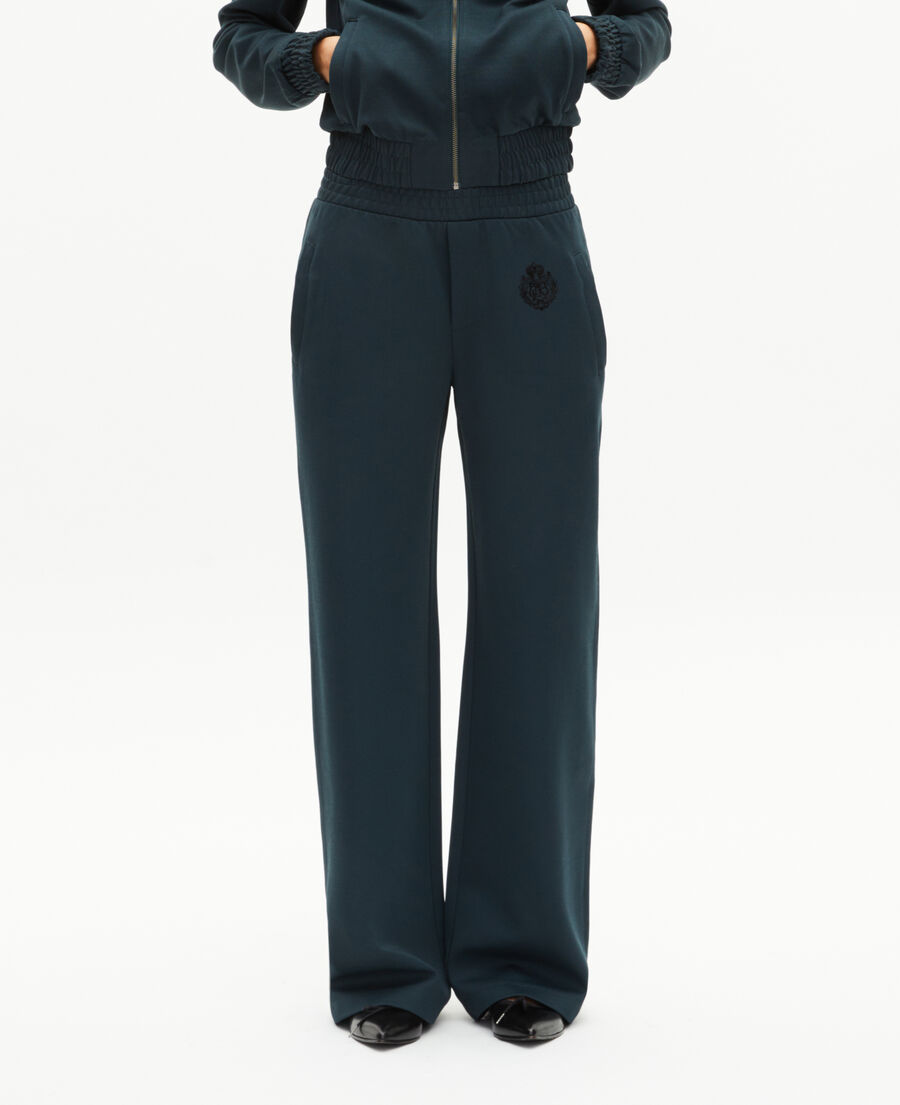 The Kooples WOMEN FOREST dark green straight jogging bottoms