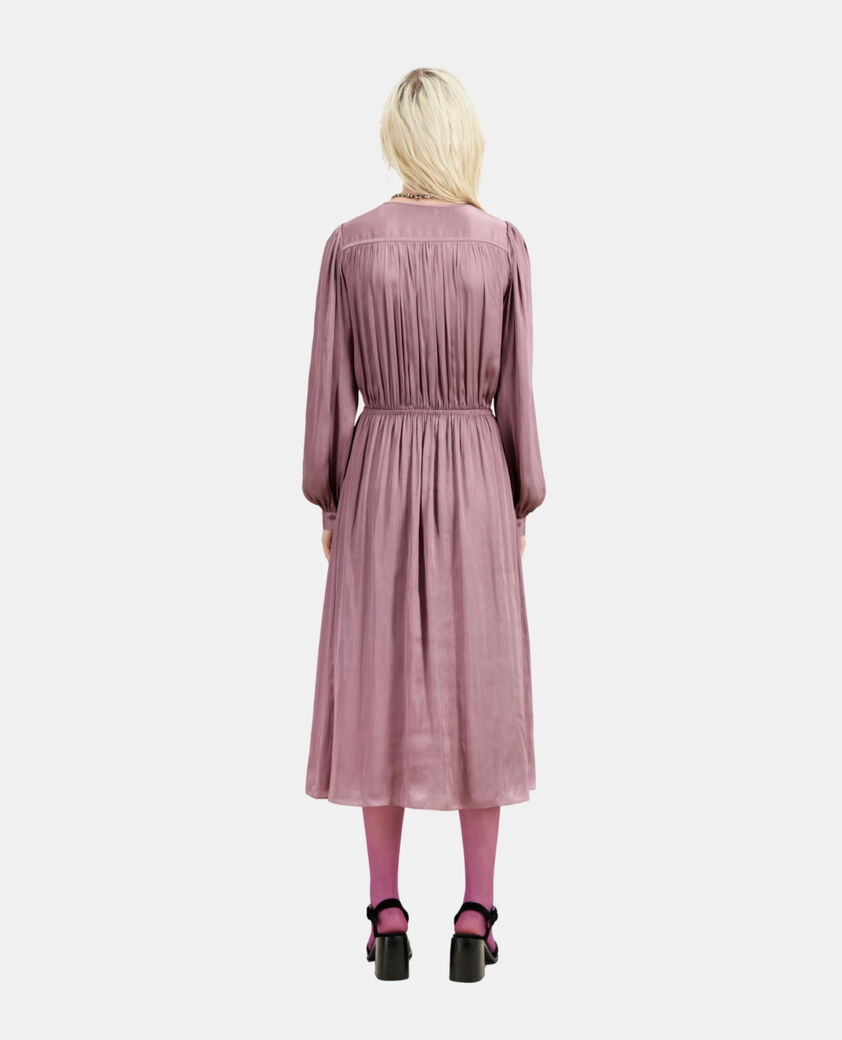 The Kooples FEMME DARK PURPLE robe longue plissée mauve