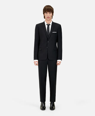 The Kooples HOMME BLACK veste de costume à pochette en laine noire 