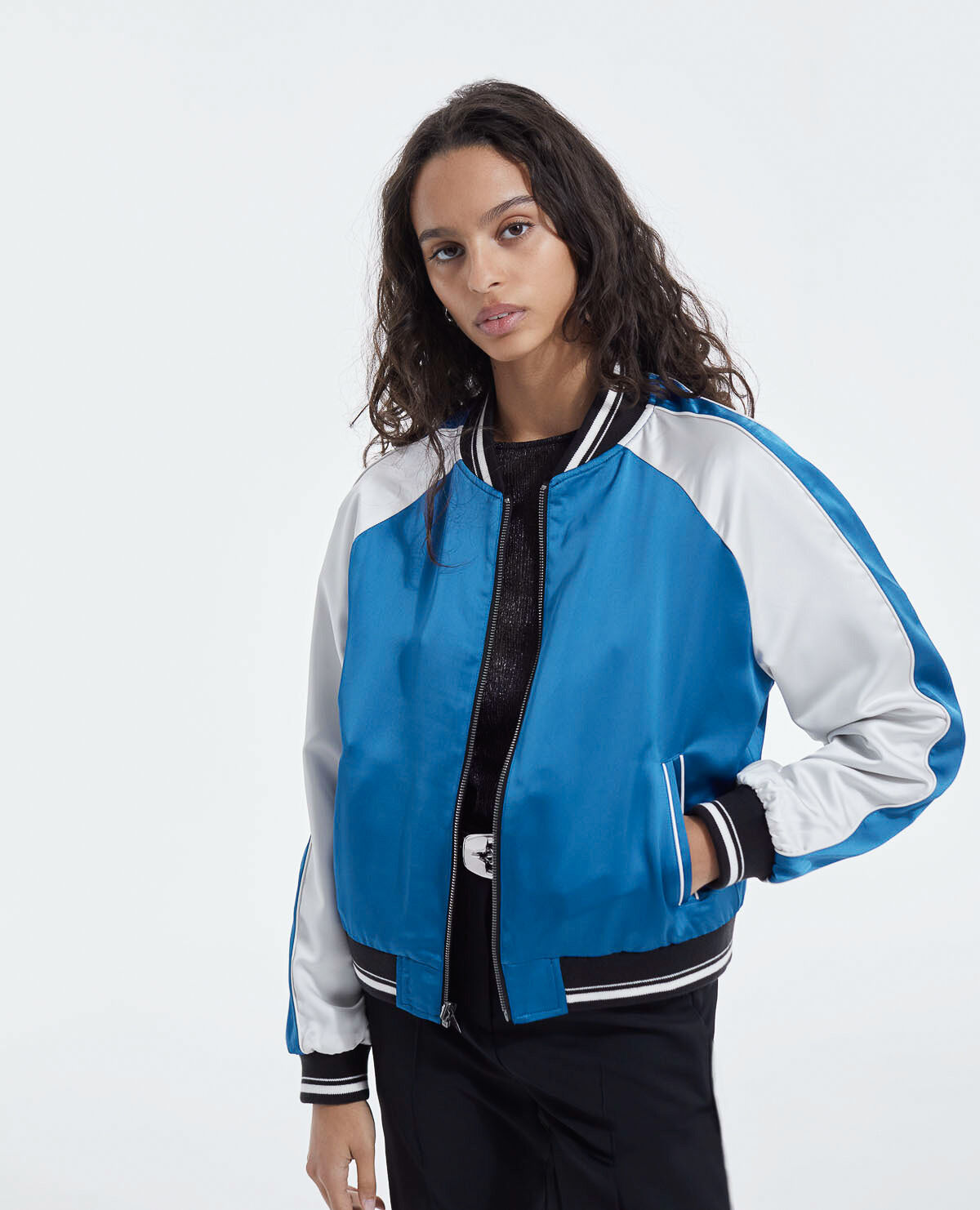 Teal satin deals jacket