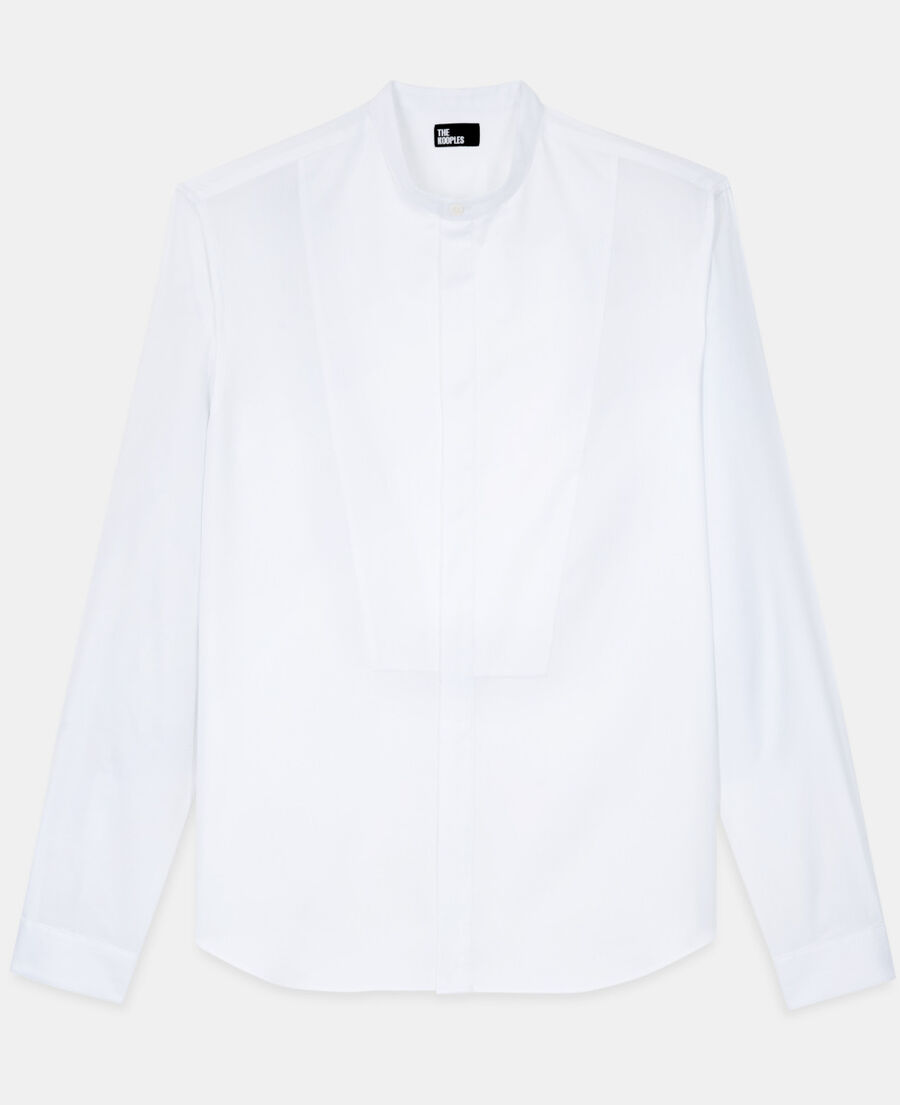 white cotton shirt with officer collar