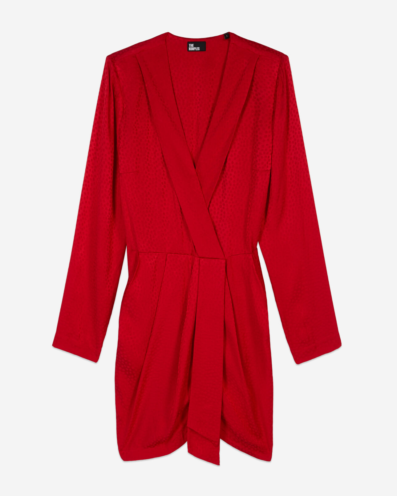 The Kooples WOMEN ORIENTAL RED short red jacquard polka dot dress
