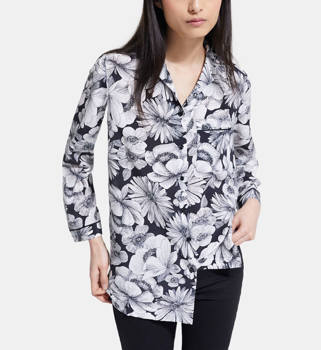 Floral silk shirt The Kooples US