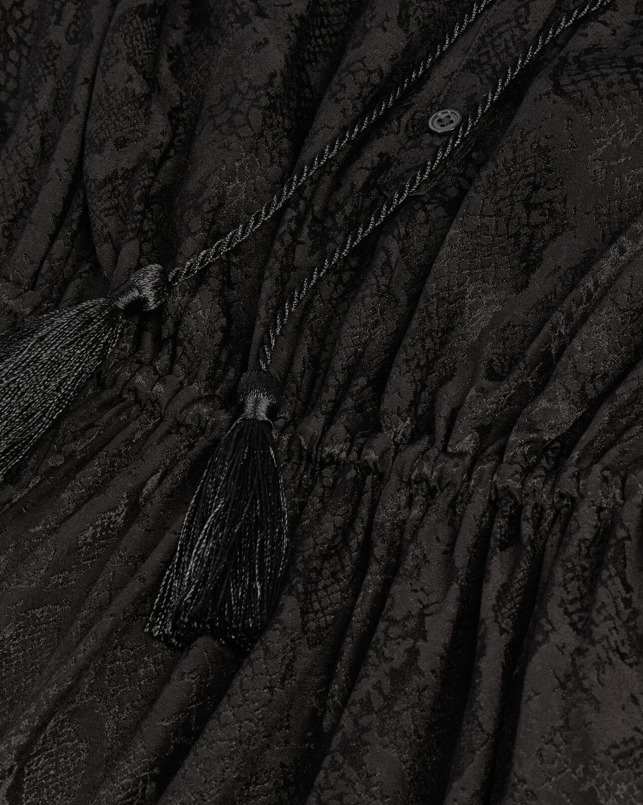 The Kooples WOMEN BLACK long black snakeskin jacquard dress