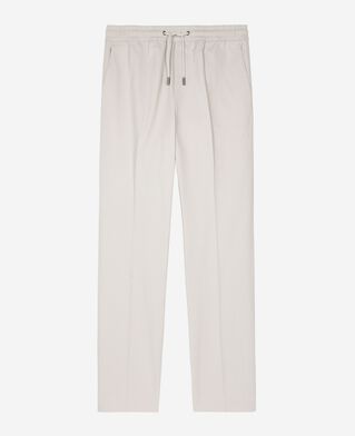 The Kooples HOMME LIGHT GREY pantalon droit en coton gris p&acirc;le