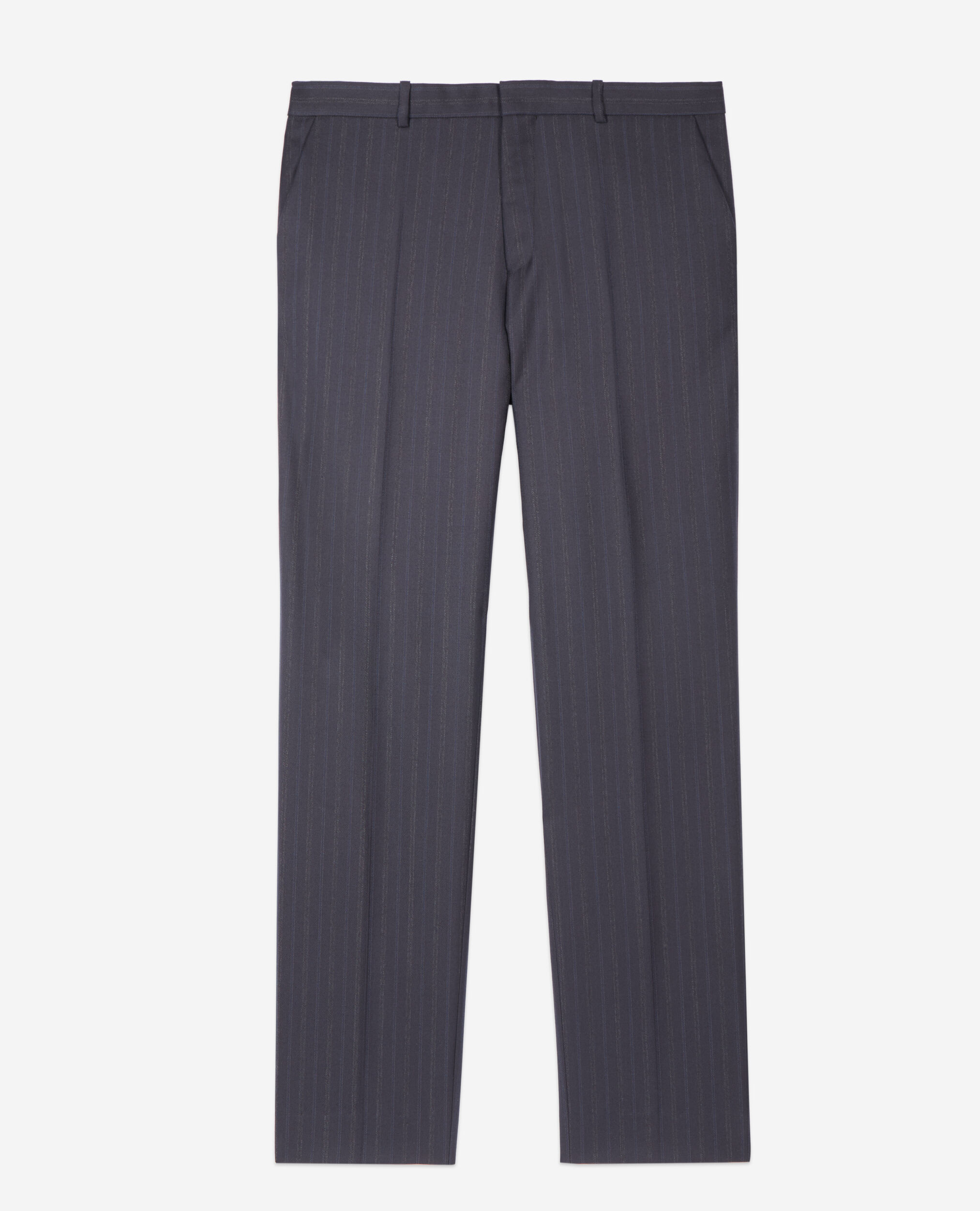 Navy and white striped trousers shop