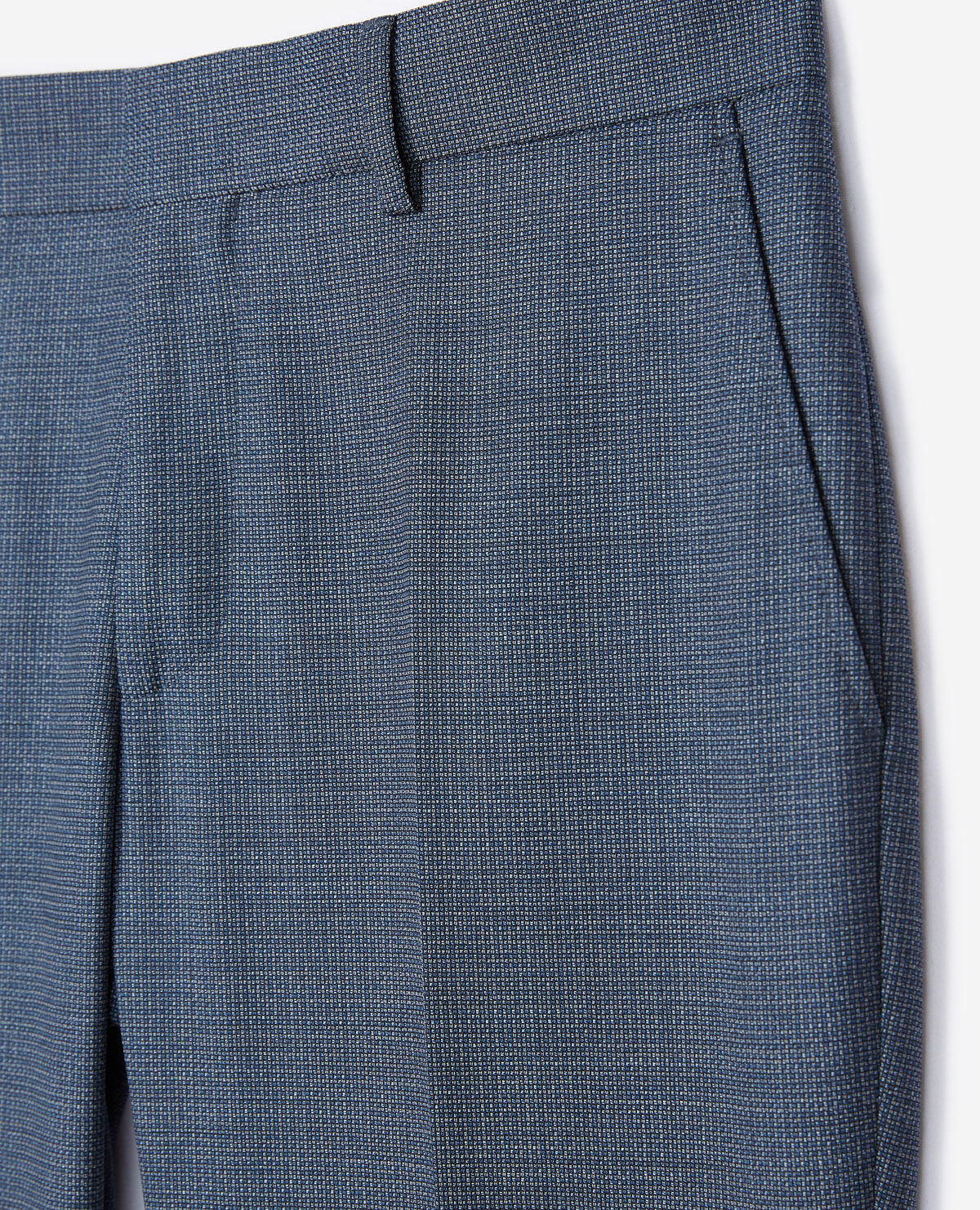 Blue jacquard suit trousers