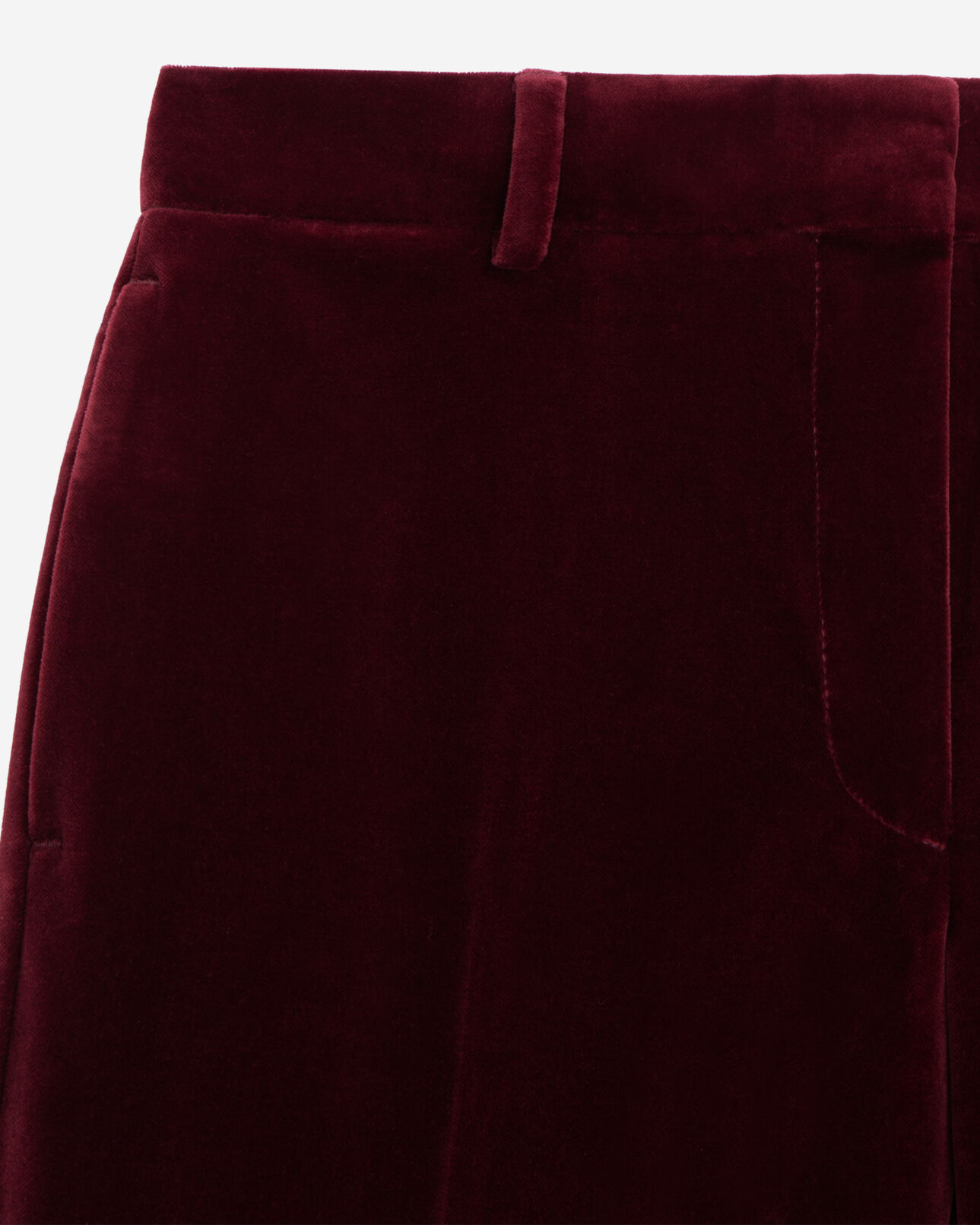 The Kooples FEMME BURGUNDY pantalon tailleur bordeaux en velours