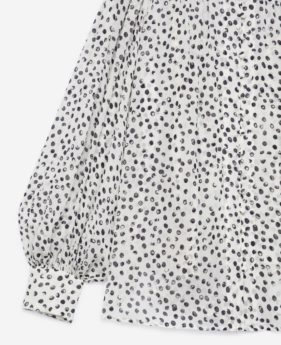 Flowing white longsleeved top w/polka dots The Kooples