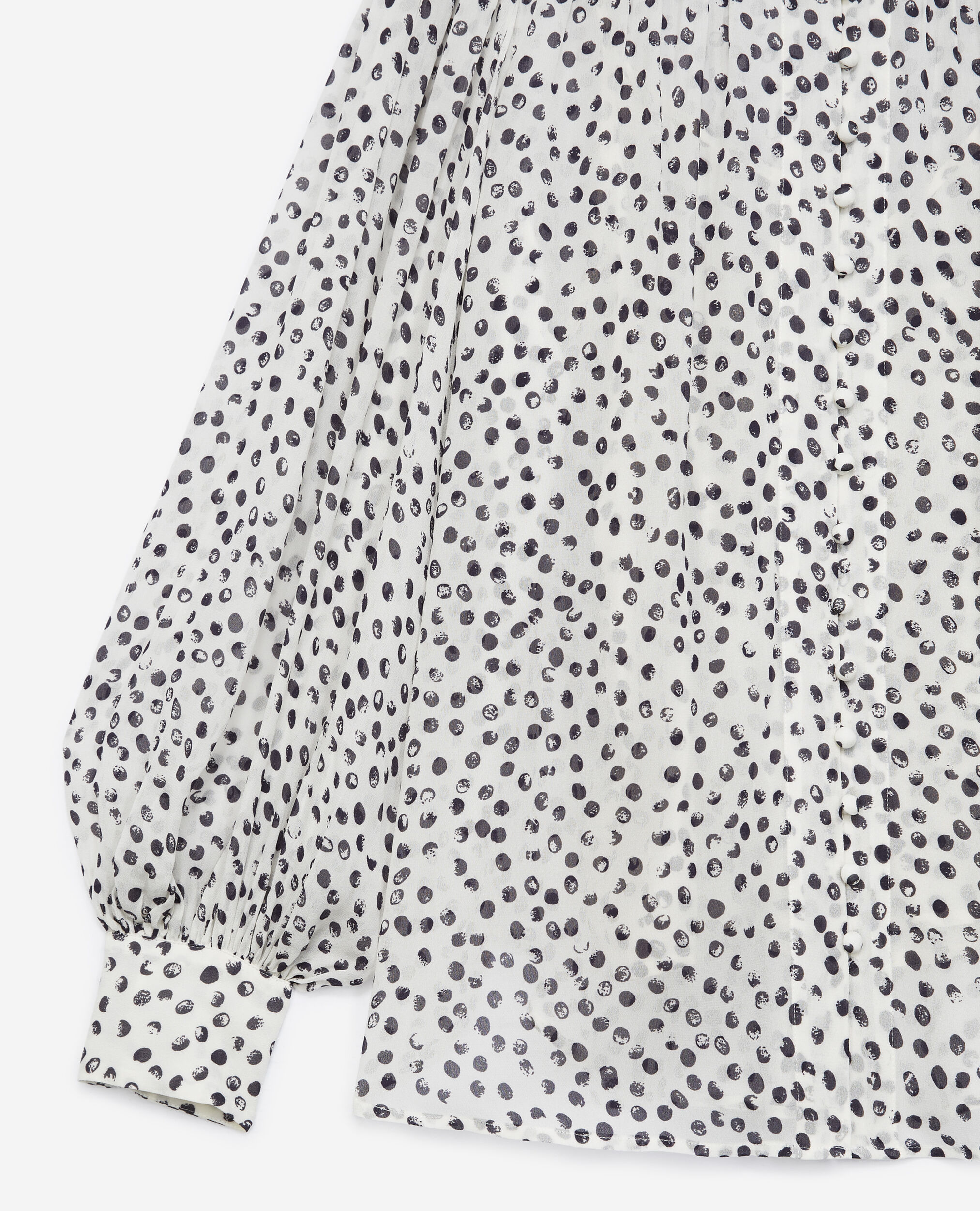 Flowing white longsleeved top w/polka dots The Kooples