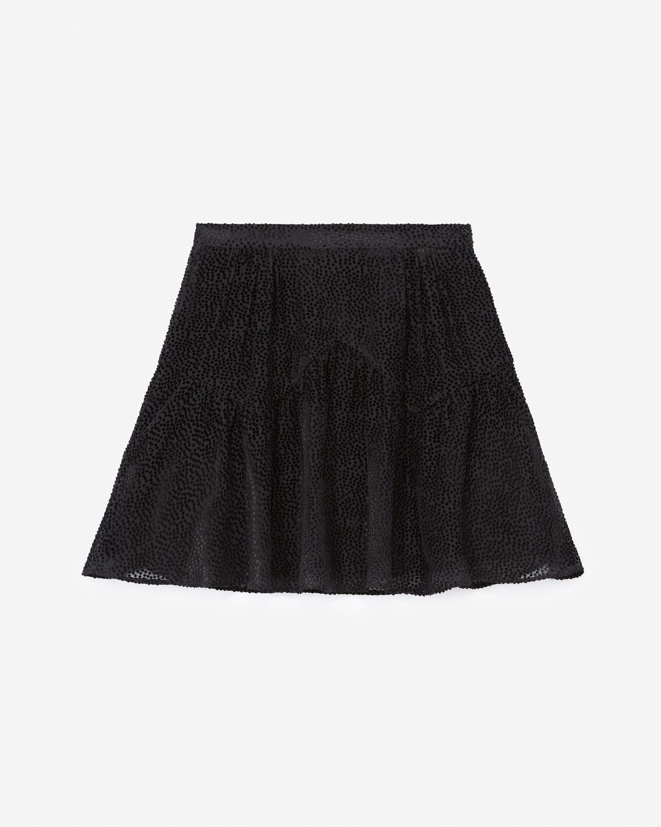 The Kooples MUJER BLACK falda corta fluida negra motivo lunares
